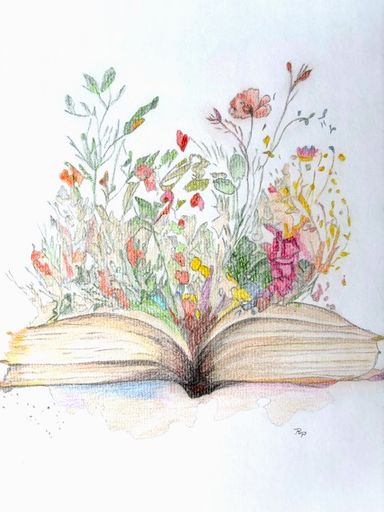 Blüten und Pflanzen im Buch